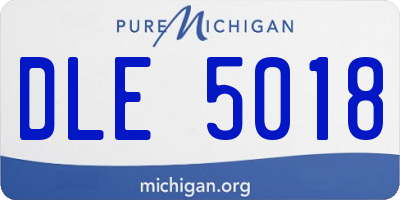 MI license plate DLE5018