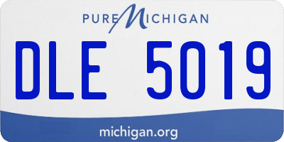 MI license plate DLE5019