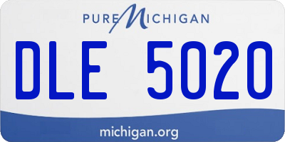 MI license plate DLE5020