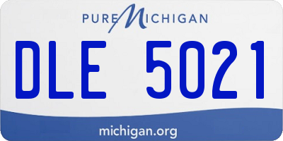 MI license plate DLE5021
