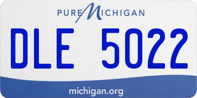 MI license plate DLE5022