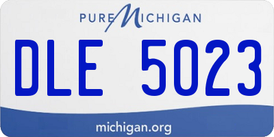 MI license plate DLE5023