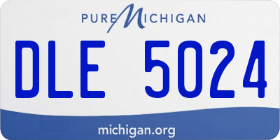 MI license plate DLE5024