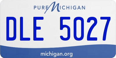 MI license plate DLE5027