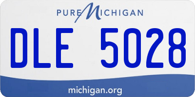 MI license plate DLE5028