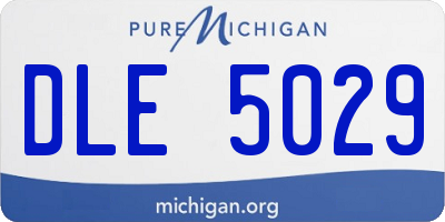 MI license plate DLE5029