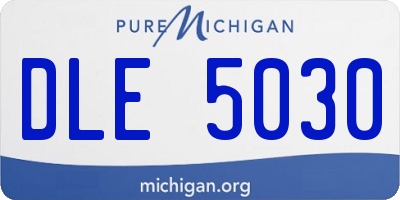 MI license plate DLE5030