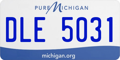MI license plate DLE5031
