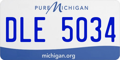 MI license plate DLE5034