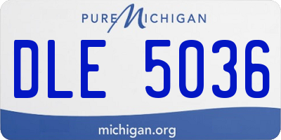 MI license plate DLE5036