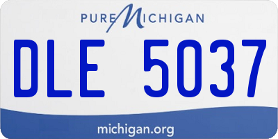 MI license plate DLE5037