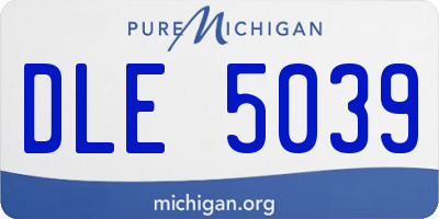 MI license plate DLE5039