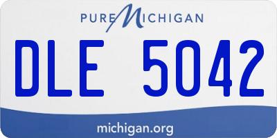MI license plate DLE5042