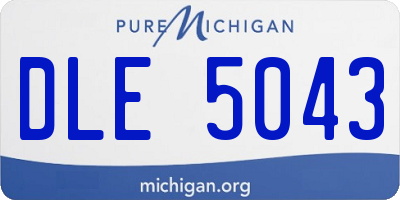 MI license plate DLE5043