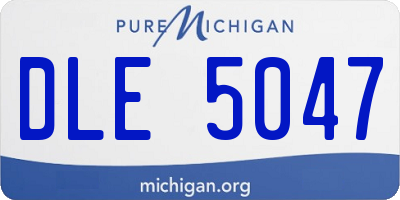 MI license plate DLE5047
