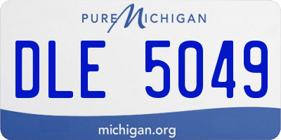 MI license plate DLE5049