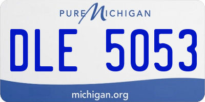 MI license plate DLE5053