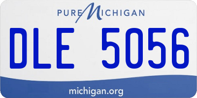 MI license plate DLE5056