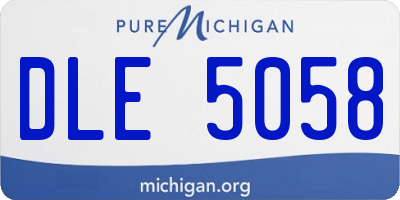 MI license plate DLE5058