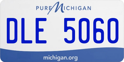 MI license plate DLE5060