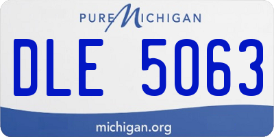 MI license plate DLE5063
