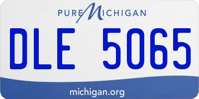 MI license plate DLE5065