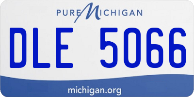 MI license plate DLE5066