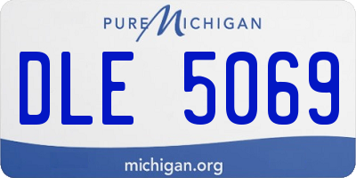 MI license plate DLE5069