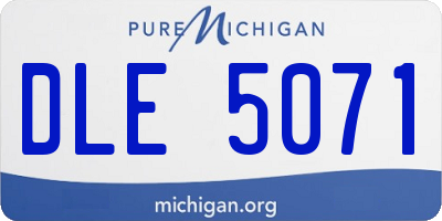 MI license plate DLE5071