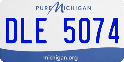 MI license plate DLE5074