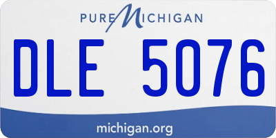 MI license plate DLE5076