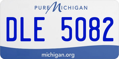 MI license plate DLE5082