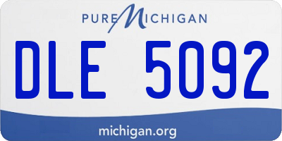 MI license plate DLE5092