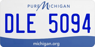 MI license plate DLE5094