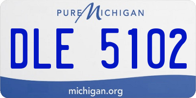 MI license plate DLE5102