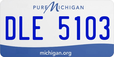 MI license plate DLE5103