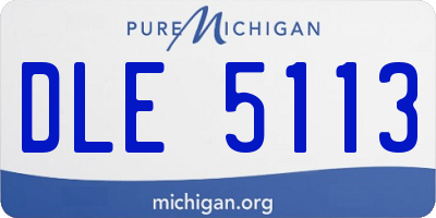 MI license plate DLE5113
