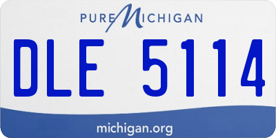 MI license plate DLE5114