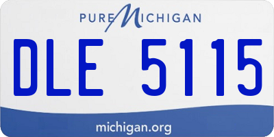 MI license plate DLE5115