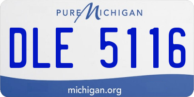 MI license plate DLE5116
