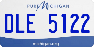 MI license plate DLE5122