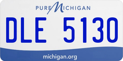 MI license plate DLE5130
