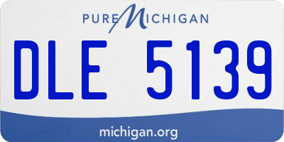 MI license plate DLE5139