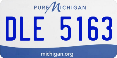 MI license plate DLE5163