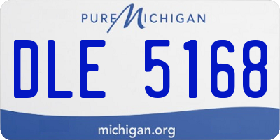 MI license plate DLE5168