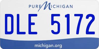 MI license plate DLE5172