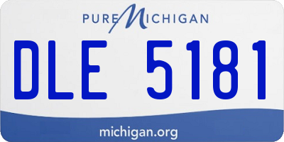 MI license plate DLE5181