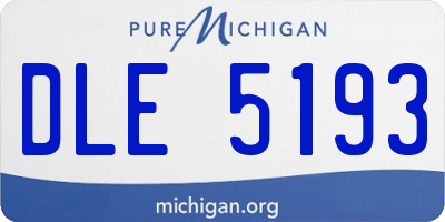 MI license plate DLE5193