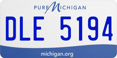 MI license plate DLE5194
