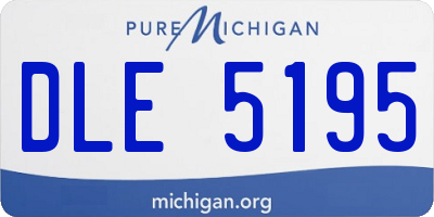 MI license plate DLE5195